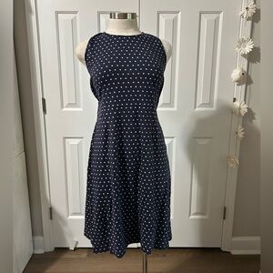 Organic Cotton Halter Navy Dress with polka dots